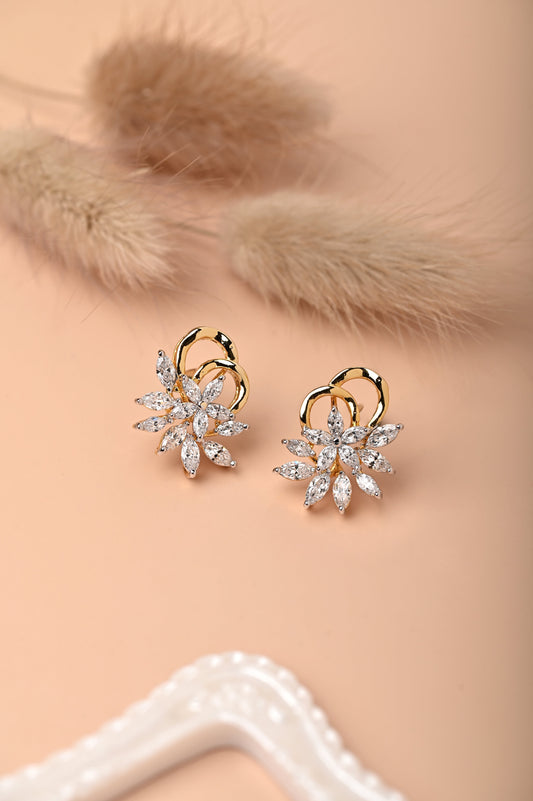Floral Swarovski Crystals Earring