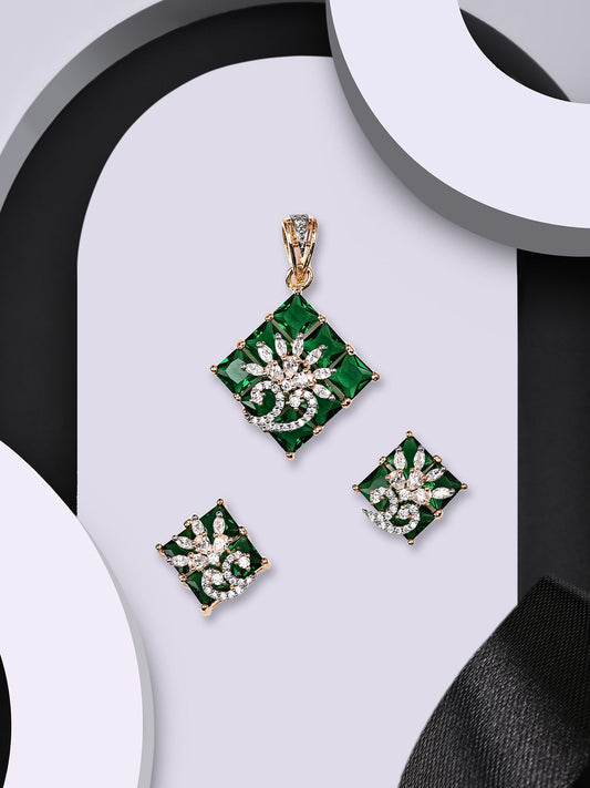 Emerald Pendant Set