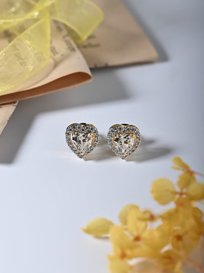 Heart Stud with Swarovski Crystal & Halo