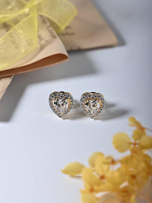 Heart Stud with Swarovski Crystal & Halo