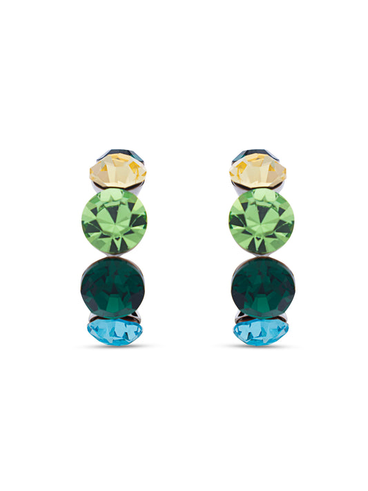 Sage Green Swarovski Crystal Hoops