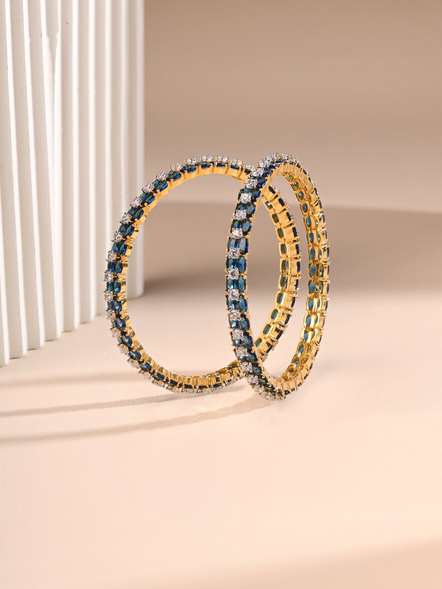 Sapphire Zircon Diamond Pair Of Bangles