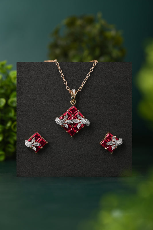 Italian Ruby Pendent Set