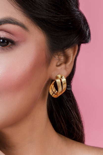Folded Golden Wire Earrings