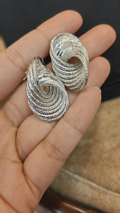 Silver Knotted Earrings