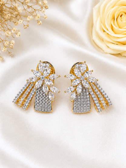 Krrystafee 18K Gold Plated Zircon Diamond Earings