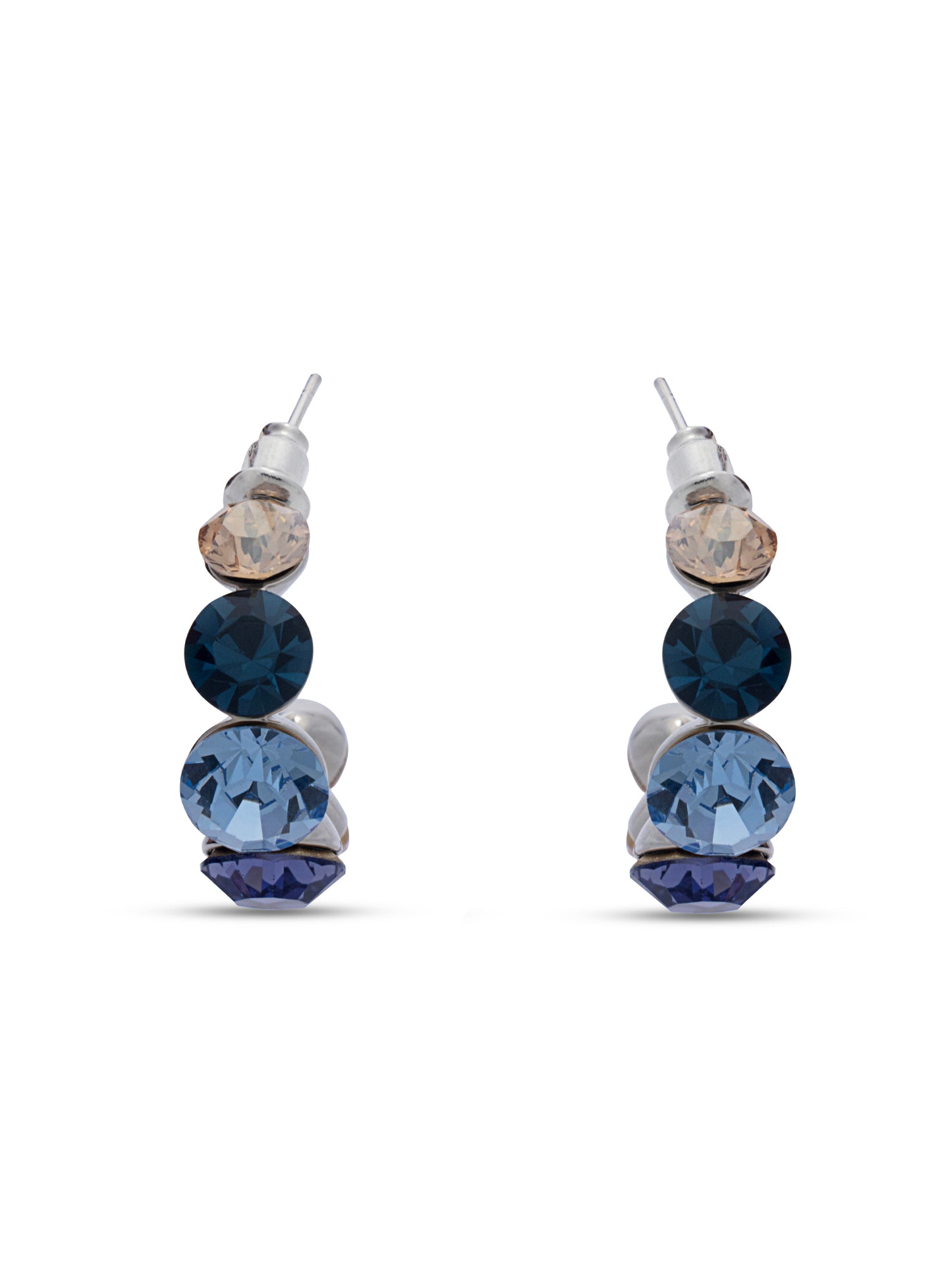 Sapphire Swarovski Crystal Hoops