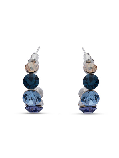 Sapphire Swarovski Crystal Hoops
