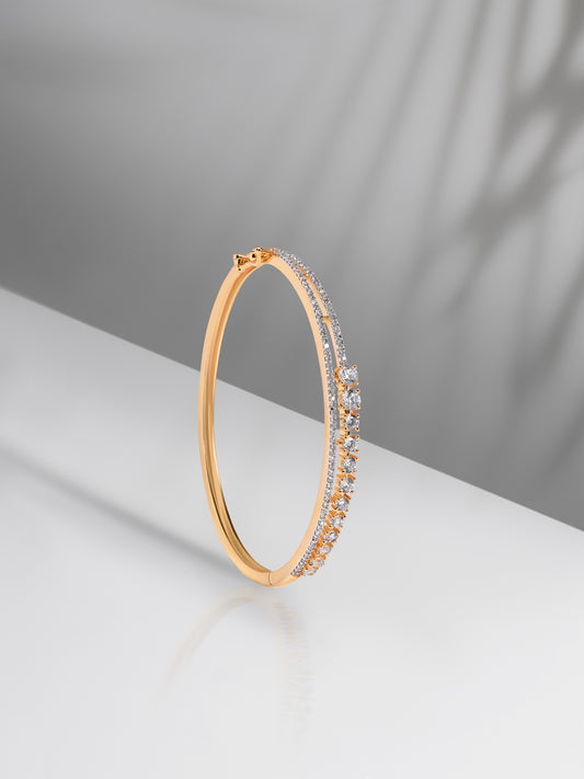 Gold Italian Bracelet with Round Diamonds