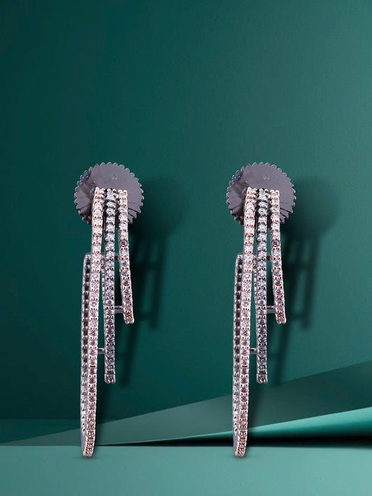 Rose gold & Oxidized Hoops