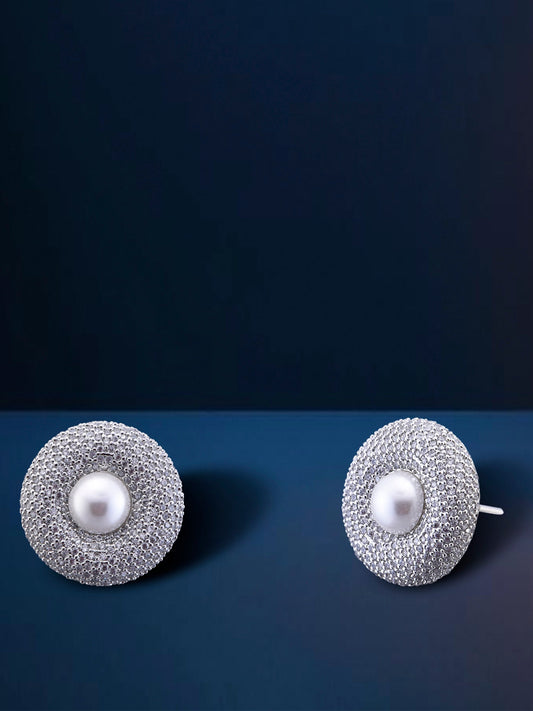 Italian Diamond & Pearl Studs