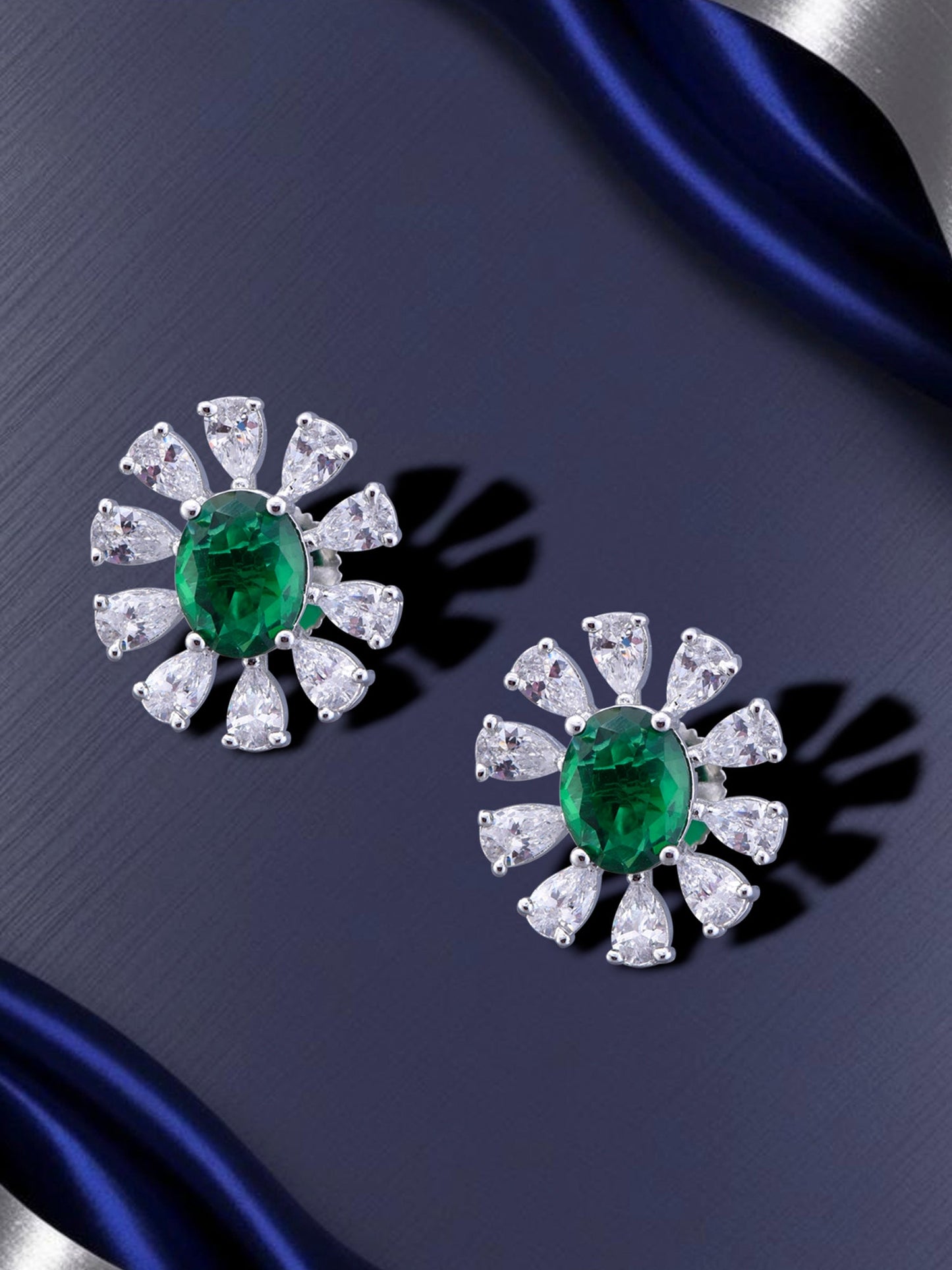 Emerald Sunflower Studs