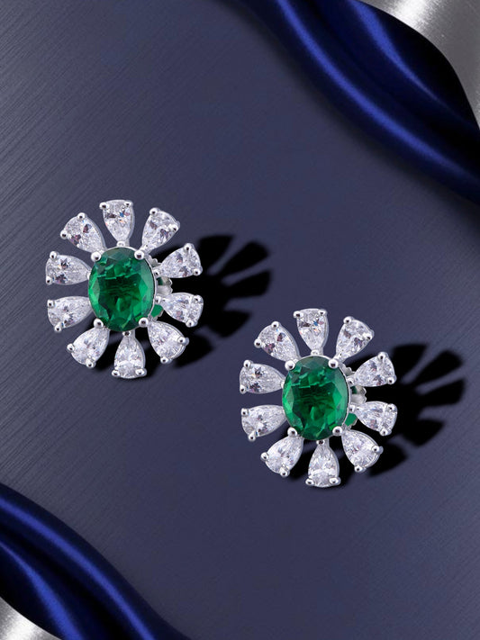 Emerald Sunflower Studs